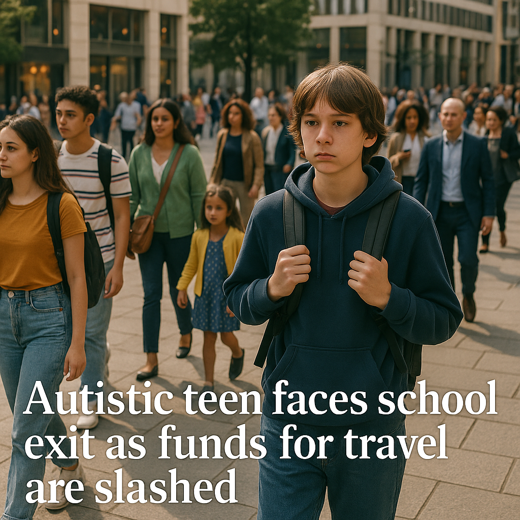 Autistic teen faces school exit as funds for travel are slashed