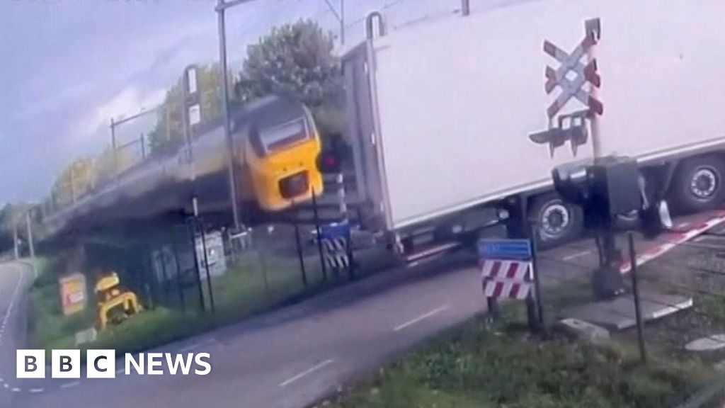 Dutch Train Strikes Truck at Level Crossing—Young Commuters Safe