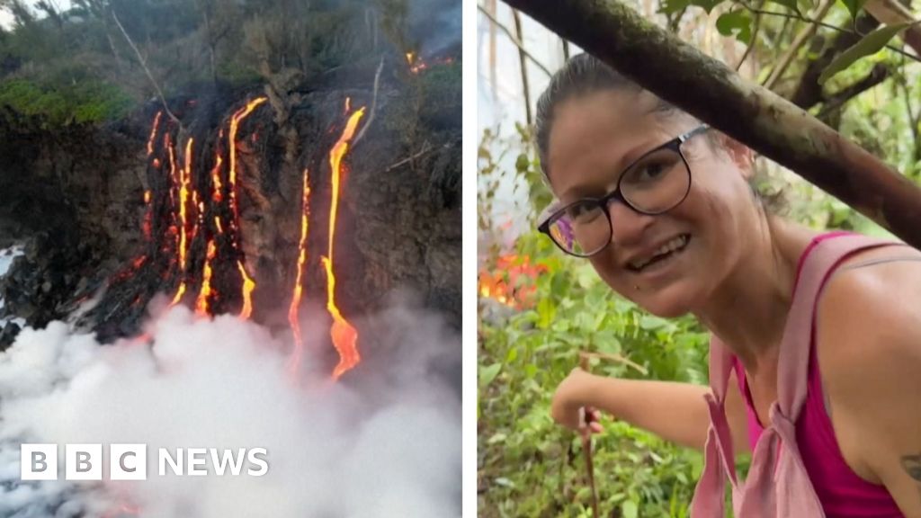 Young woman nearly caught in fiery lava as Reunion volcano erupts